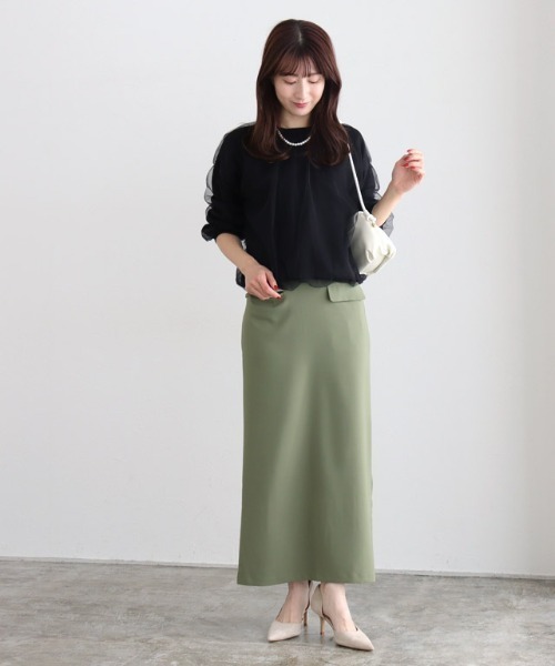 Pierrot(ピエロ)の「チュールレイヤードニット(ニット/セーター・レディース・ブラック/オフホワイト・L/M)」の19枚目の写真