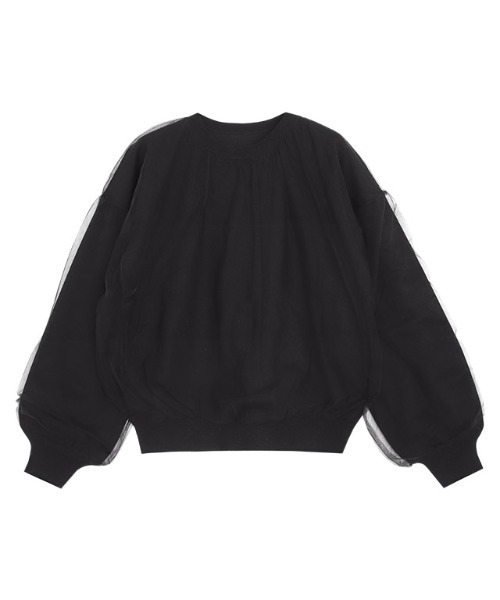 Pierrot(ピエロ)の「チュールレイヤードニット(ニット/セーター・レディース・ブラック/オフホワイト・L/M)」の21枚目の写真