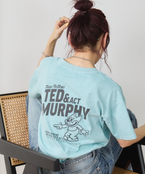 Auntie Rosa Holiday(アンティローザホリデー)の「ヴィンテージライクワッペンプリントロゴTEE(Tシャツ/カットソー・レディース・チャコールグレー/ナチュラル/ブルー・FREE)」の3枚目の写真