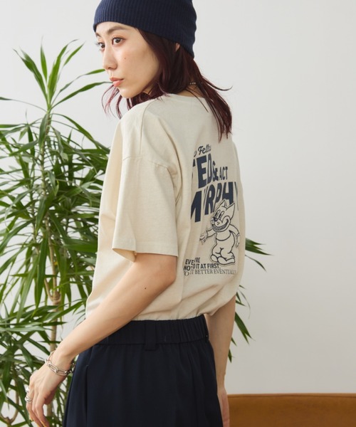 Auntie Rosa Holiday(アンティローザホリデー)の「ヴィンテージライクワッペンプリントロゴTEE(Tシャツ/カットソー・レディース・チャコールグレー/ナチュラル/ブルー・FREE)」の6枚目の写真