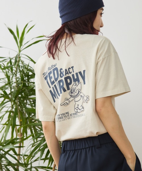 Auntie Rosa Holiday(アンティローザホリデー)の「ヴィンテージライクワッペンプリントロゴTEE(Tシャツ/カットソー・レディース・チャコールグレー/ナチュラル/ブルー・FREE)」の7枚目の写真