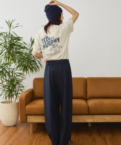Auntie Rosa Holiday(アンティローザホリデー)の「ヴィンテージライクワッペンプリントロゴTEE(Tシャツ/カットソー・レディース・チャコールグレー/ナチュラル/ブルー・FREE)」の11枚目の写真
