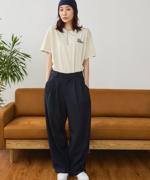 Auntie Rosa Holiday(アンティローザホリデー)の「ヴィンテージライクワッペンプリントロゴTEE(Tシャツ/カットソー・レディース・チャコールグレー/ナチュラル/ブルー・FREE)」の8枚目の写真