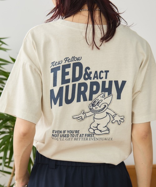 Auntie Rosa Holiday(アンティローザホリデー)の「ヴィンテージライクワッペンプリントロゴTEE(Tシャツ/カットソー・レディース・チャコールグレー/ナチュラル/ブルー・FREE)」の14枚目の写真