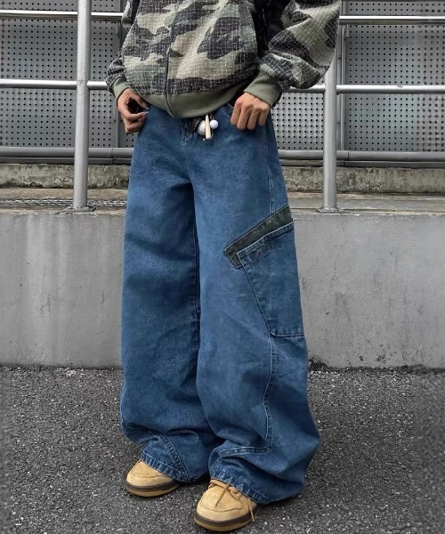 lilful(リルフル)の「レオパード柄 バレルレッグ ワイドカーブデニムパンツ(デニムパンツ・レディース・ブラック/ブルー・S/M)」の11枚目の写真