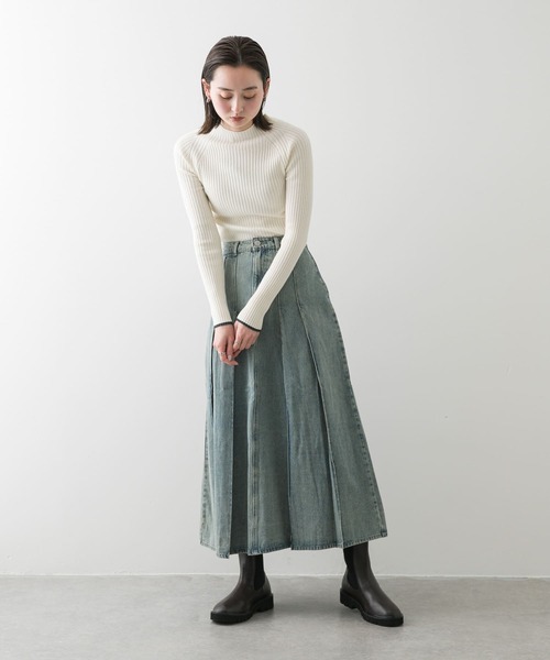 SENSE OF PLACE by URBAN RESEARCH（センスオブプレイスバイアーバンリサーチ）の「プリーツデニムスカート（デニムスカート・レディース・ライトインディゴブルー/インディゴブルー・MEDIUM/SMALL）」の8枚目の写真