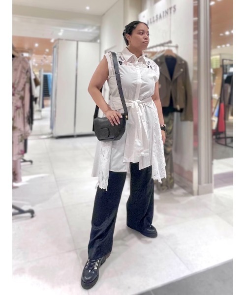 ALLSAINTS（オールセインツ）の「ALBA SATIN TROUSER | ALBA サテン トラウザー（その他パンツ・レディース・ブラック・XS/S/M/L）」の3枚目の写真