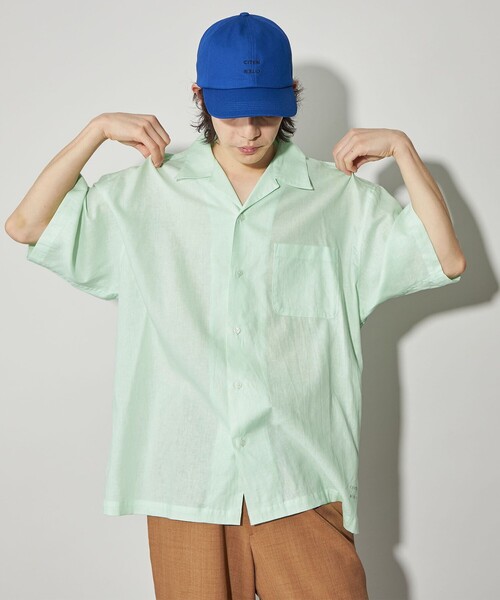 CITEN（シテン）の「＜CITEN＞リネンコットンオープンカラーシャツ（シャツ/ブラウス・メンズ・ベージュ/ネイビー/ライム/ブラック/ライトピンク/ライラック・M/L）」の4枚目の写真