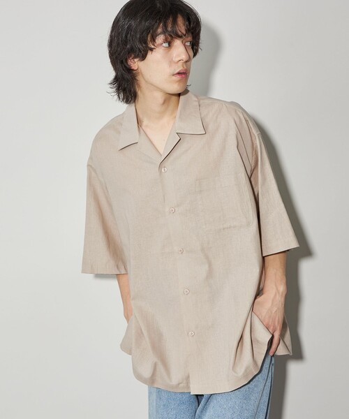CITEN（シテン）の「＜CITEN＞リネンコットンオープンカラーシャツ（シャツ/ブラウス・メンズ・ベージュ/ネイビー/ライム/ブラック/ライトピンク/ライラック・M/L）」の7枚目の写真