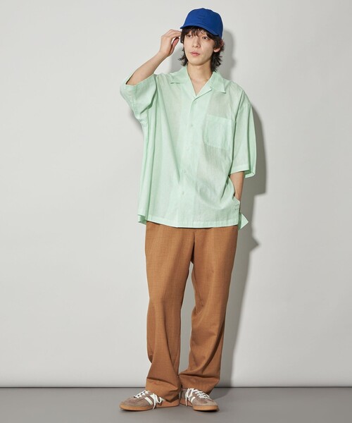 CITEN（シテン）の「＜CITEN＞リネンコットンオープンカラーシャツ（シャツ/ブラウス・メンズ・ベージュ/ネイビー/ライム/ブラック/ライトピンク/ライラック・M/L）」の14枚目の写真