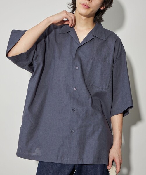 CITEN（シテン）の「＜CITEN＞リネンコットンオープンカラーシャツ（シャツ/ブラウス・メンズ・ベージュ/ネイビー/ライム/ブラック/ライトピンク/ライラック・M/L）」の15枚目の写真