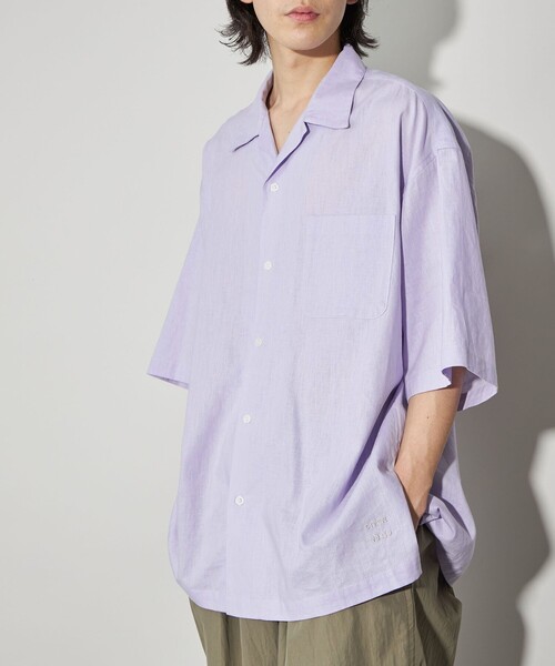 CITEN（シテン）の「＜CITEN＞リネンコットンオープンカラーシャツ（シャツ/ブラウス・メンズ・ベージュ/ネイビー/ライム/ブラック/ライトピンク/ライラック・M/L）」の18枚目の写真