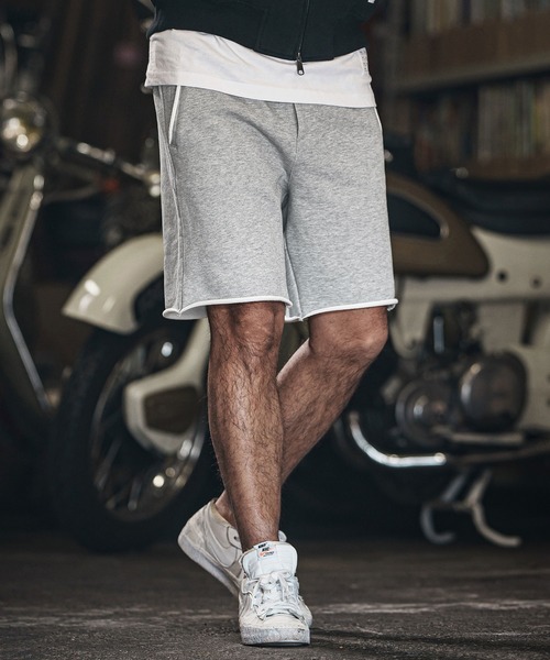 wjk reluxe（ダブルジェーケーリラックス）の「mp13271-heavy urake cut off shorts ショートパンツ（その他パンツ・メンズ・ブラック/トップグレー/チャコール・S/M/L）」の2枚目の写真