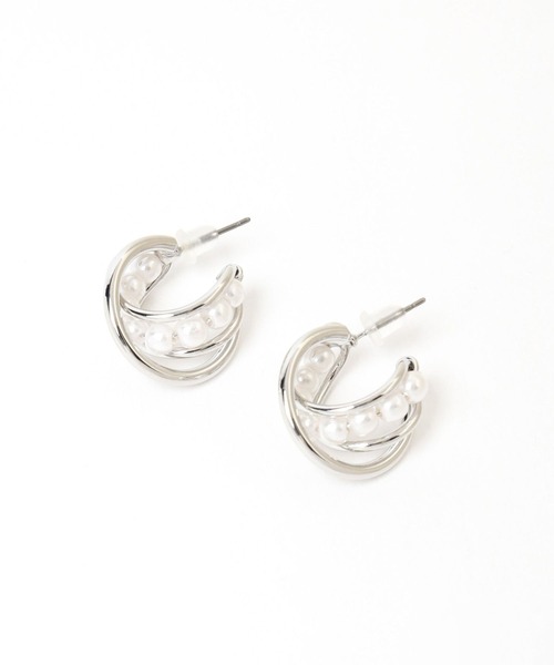 GLOBAL WORK(グローバルワーク)の「MATINEE LINE/パールカーブピアス/288874(ピアス(両耳用)・レディース・シルバー/ゴールド・FREE)」の8枚目の写真