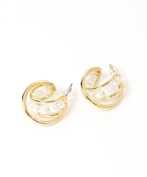GLOBAL WORK(グローバルワーク)の「MATINEE LINE/パールカーブピアス/288874(ピアス(両耳用)・レディース・シルバー/ゴールド・FREE)」の6枚目の写真