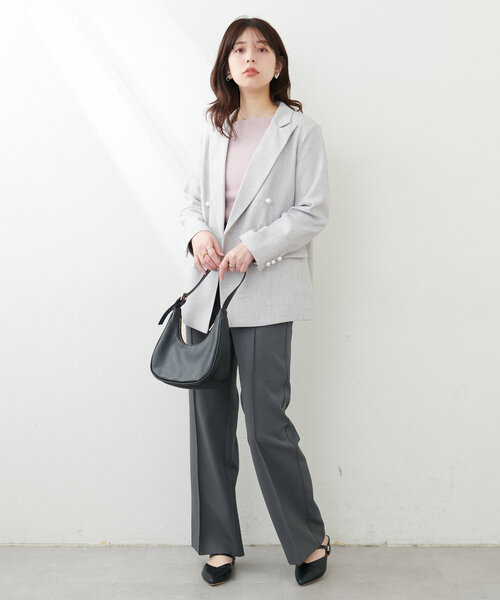 natural couture（ナチュラルクチュール）の「【WEB限定】osonoパール釦テーラードジャケット（その他アウター・レディース・キャメル/ネイビー/ベージュ・FREE）」の9枚目の写真