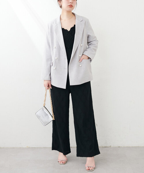 natural couture（ナチュラルクチュール）の「【WEB限定】osonoパール釦テーラードジャケット（その他アウター・レディース・キャメル/ネイビー/ベージュ・FREE）」の12枚目の写真