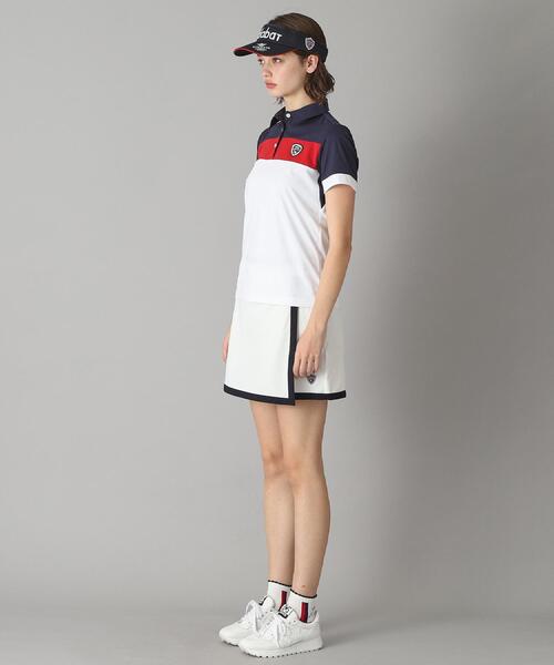 adabat（アダバット）の「【新レーベル ADABAT NAVY】UVカット/吸水速乾 カラーブロックポロシャツ（ポロシャツ・レディース・ブラック/ホワイト・42/36/40/38）」の3枚目の写真