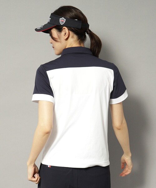 adabat（アダバット）の「【新レーベル ADABAT NAVY】UVカット/吸水速乾 カラーブロックポロシャツ（ポロシャツ・レディース・ブラック/ホワイト・42/36/40/38）」の8枚目の写真