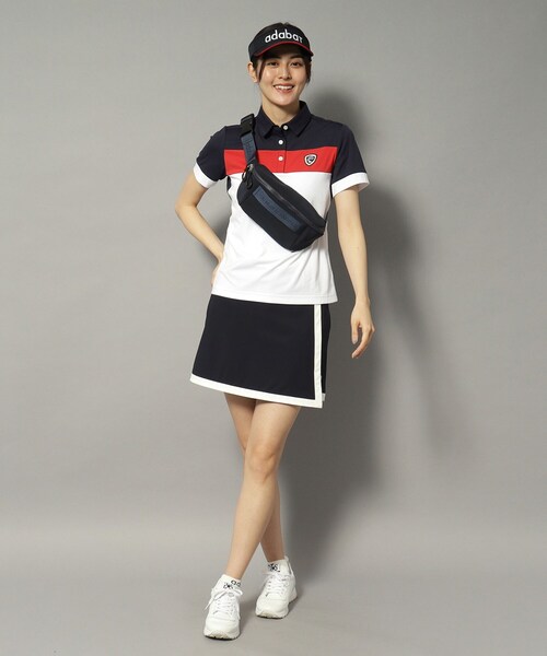adabat（アダバット）の「【新レーベル ADABAT NAVY】UVカット/吸水速乾 カラーブロックポロシャツ（ポロシャツ・レディース・ブラック/ホワイト・42/36/40/38）」の18枚目の写真