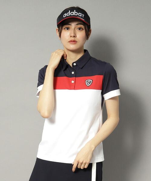 adabat（アダバット）の「【新レーベル ADABAT NAVY】UVカット/吸水速乾 カラーブロックポロシャツ（ポロシャツ・レディース・ブラック/ホワイト・42/36/40/38）」の20枚目の写真
