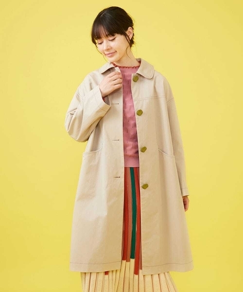 ホコモモラ　ベージュ トレンチコート JOCOMOMOLA(ホコモモラ) トレンチコート サイズ40 XL レディース