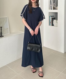 セール】【S-XL展開】ハーフジップビスチェドッキングワンピース