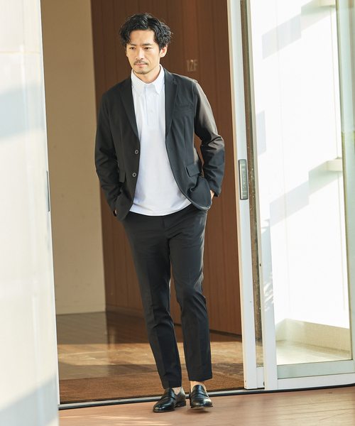 ABAHOUSE GRAY(アバハウスグレイ)の「シルケット天竺 ボタンダウン ポロシャツ(ポロシャツ・メンズ・ネイビー/グリーン/ブラック/グレイッシュベージュ/ホワイト・50/48/46/44)」の9枚目の写真