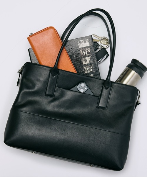 aniary（アニアリ）の「トートバッグ（アルティザンレザー）（トートバッグ・メンズ・ロイヤルブルー/ブラック/チャコールグレー・FREE）」の4枚目の写真