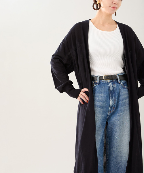 美品 ヴェルメイユパーイエナ 上質 コットン シアーカーディガン