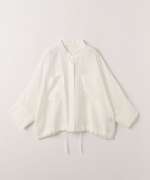green label relaxing(グリーンレーベルリラクシング)の「シアー バンドカラー7分袖 シャツ(シャツ/ブラウス・レディース・その他1/オフホワイト/ブラック/ライトブルー/ライム・FREE)」の19枚目の写真