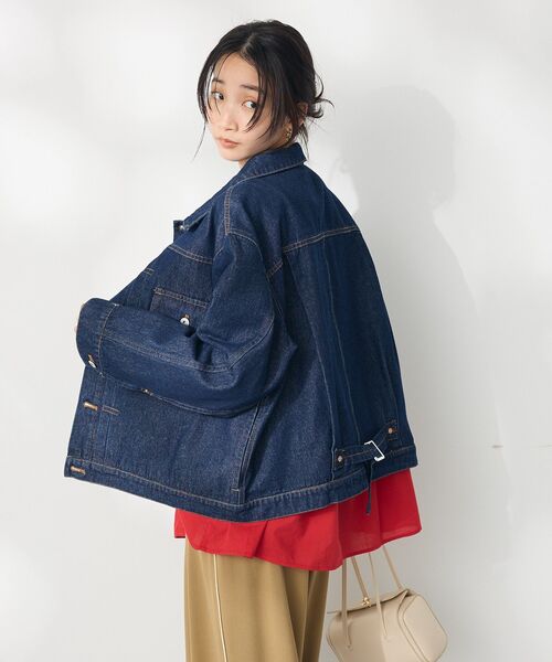 CRAFT STANDARD BOUTIQUE（クラフトスタンダードブティック）の「【ユニセックス】デニムトラッカージャケット1（テーラードジャケット・レディース・ダークインディゴブルー/ブラック・S/M/L）」の6枚目の写真