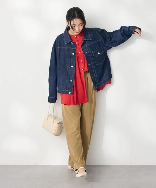 CRAFT STANDARD BOUTIQUE（クラフトスタンダードブティック）の「【ユニセックス】デニムトラッカージャケット1（テーラードジャケット・レディース・ダークインディゴブルー/ブラック・S/M/L）」の9枚目の写真