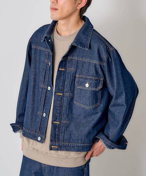 CRAFT STANDARD BOUTIQUE（クラフトスタンダードブティック）の「【ユニセックス】デニムトラッカージャケット1（テーラードジャケット・レディース・ダークインディゴブルー/ブラック・S/M/L）」の12枚目の写真