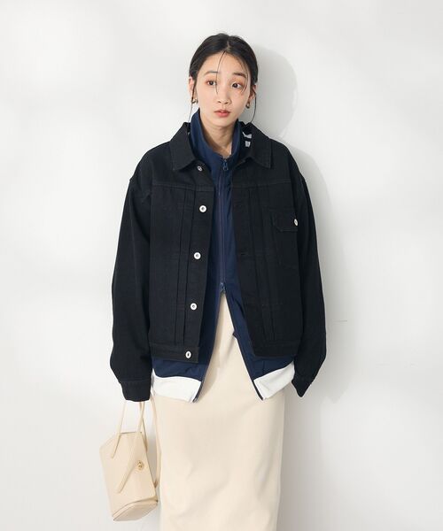 CRAFT STANDARD BOUTIQUE（クラフトスタンダードブティック）の「【ユニセックス】デニムトラッカージャケット1（テーラードジャケット・レディース・ダークインディゴブルー/ブラック・S/M/L）」の19枚目の写真