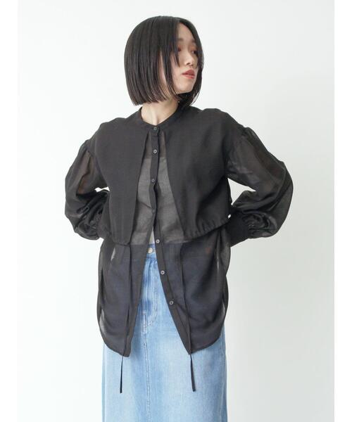 sm2rhythm（サマンサモスモスリズム）の「ボイルレイヤードブラウス（シャツ/ブラウス・レディース・オフホワイト/イエロー/ブラック・F）」の4枚目の写真