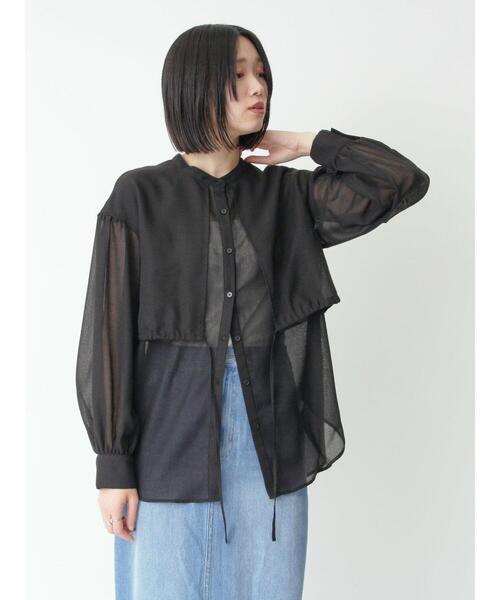 sm2rhythm（サマンサモスモスリズム）の「ボイルレイヤードブラウス（シャツ/ブラウス・レディース・オフホワイト/イエロー/ブラック・F）」の5枚目の写真