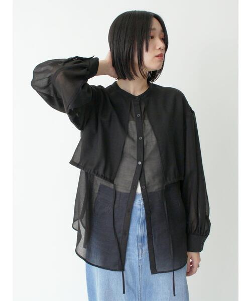 sm2rhythm（サマンサモスモスリズム）の「ボイルレイヤードブラウス（シャツ/ブラウス・レディース・オフホワイト/イエロー/ブラック・F）」の6枚目の写真