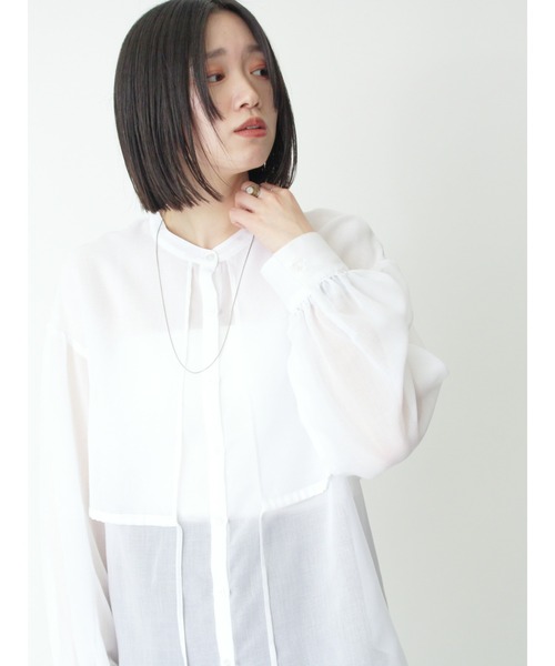 sm2rhythm（サマンサモスモスリズム）の「ボイルレイヤードブラウス（シャツ/ブラウス・レディース・オフホワイト/イエロー/ブラック・F）」の2枚目の写真