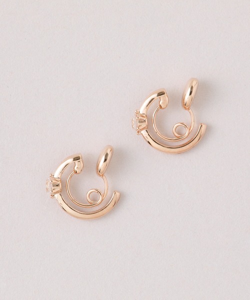 CALIN STANDARD(カリンスタンダード)の「◆金属アレルギー対応◆◆made in japan◆【痛くない】【落ちにくい】【ストレスフリーな着け心地】フロントキュービックジルコニア ミニループフィットイヤリング(イヤリング・レディース・ゴールド/ピンクゴールド/シルバー・FREE)」の5枚目の写真