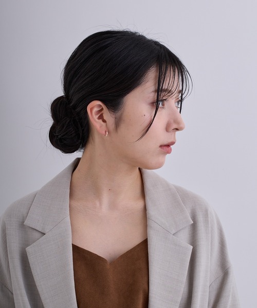 CALIN STANDARD(カリンスタンダード)の「◆金属アレルギー対応◆◆made in japan◆【痛くない】【落ちにくい】【ストレスフリーな着け心地】フロントキュービックジルコニア ミニループフィットイヤリング(イヤリング・レディース・ゴールド/ピンクゴールド/シルバー・FREE)」の8枚目の写真