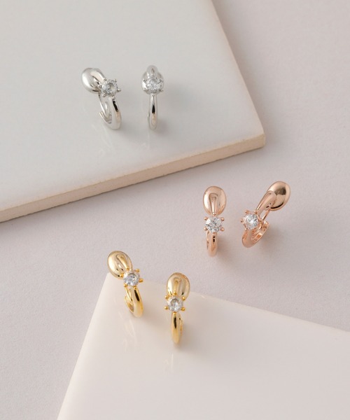 CALIN STANDARD(カリンスタンダード)の「◆金属アレルギー対応◆◆made in japan◆【痛くない】【落ちにくい】【ストレスフリーな着け心地】フロントキュービックジルコニア ミニループフィットイヤリング(イヤリング・レディース・ゴールド/ピンクゴールド/シルバー・FREE)」の11枚目の写真