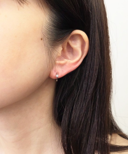 CALIN STANDARD(カリンスタンダード)の「◆金属アレルギー対応◆◆made in japan◆【痛くない】【落ちにくい】【ストレスフリーな着け心地】フロントキュービックジルコニア ミニループフィットイヤリング(イヤリング・レディース・ゴールド/ピンクゴールド/シルバー・FREE)」の12枚目の写真