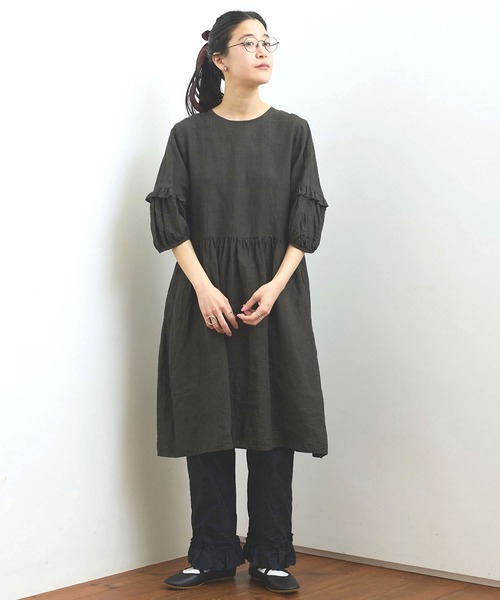 fig London（フィグロンドン）の「LINEN gingham mini dress