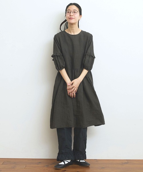 fig London（フィグロンドン）の「LINEN gingham mini dress