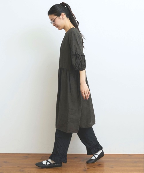 fig London（フィグロンドン）の「LINEN gingham mini dress