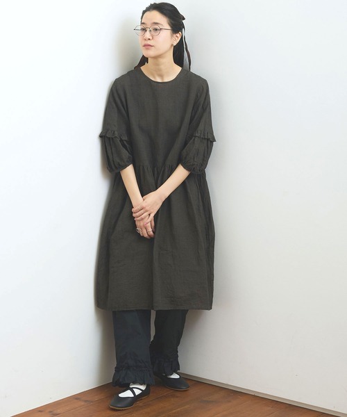 fig London（フィグロンドン）の「LINEN gingham mini dress