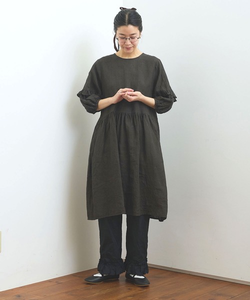 fig London（フィグロンドン）の「LINEN gingham mini dress