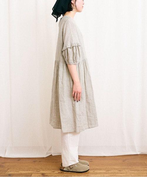 fig London（フィグロンドン）の「LINEN gingham mini dress