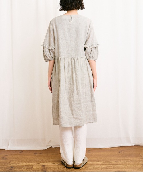 fig London（フィグロンドン）の「LINEN gingham mini dress
